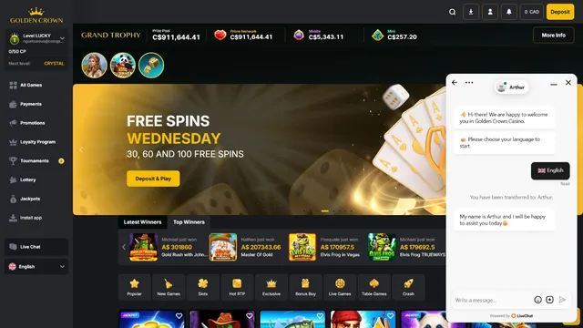 goldencrown casino support