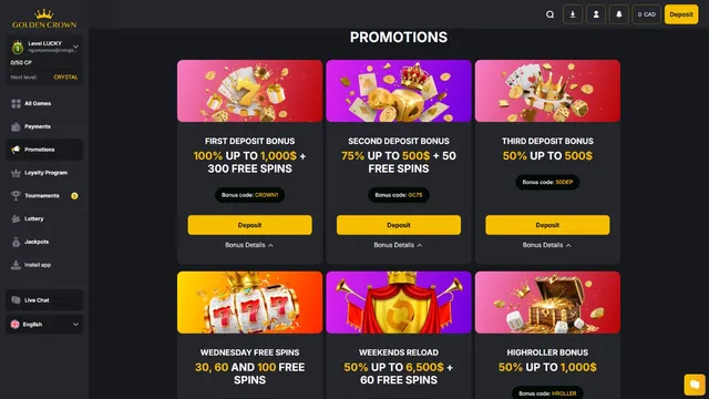 goldencrown casino promotions