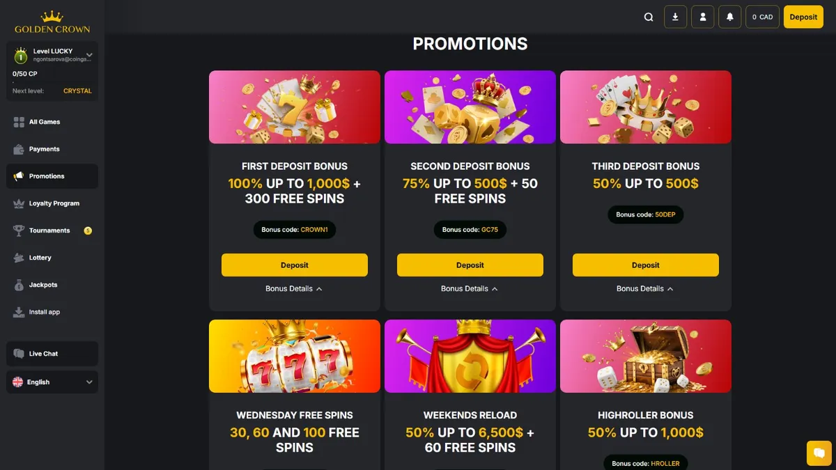 goldencrown casino promotions