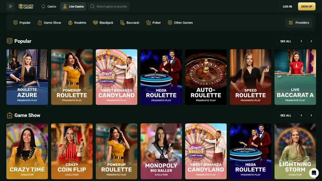 goldex casino live games