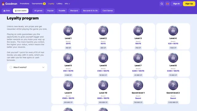 goodman casino loyalty program