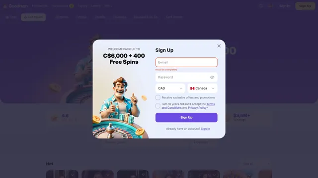 goodman casino registration