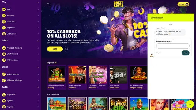 greatslots casino support