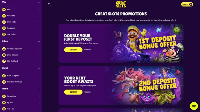 greatslots casino promotions