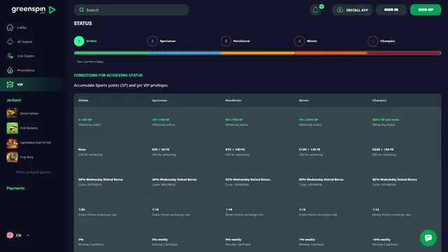 greenspin.bet casino vip club