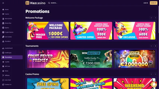 haz casino promotions