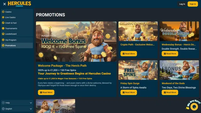 hercules casino promotions
