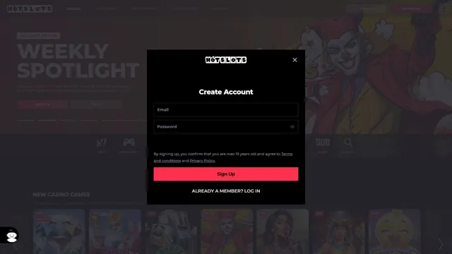 hotslots casino registration