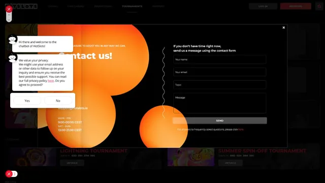 hotslots casino support