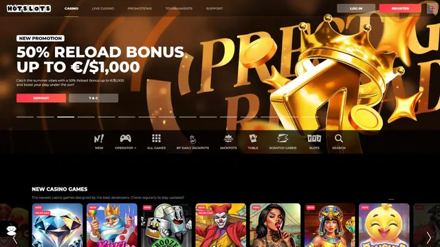 hotslots casino website screen