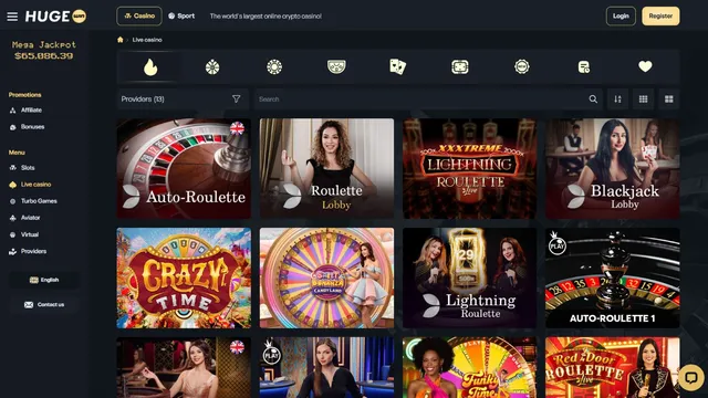 hugewin casino live games