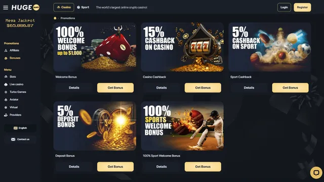 hugewin casino promotions