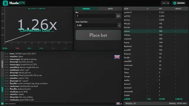 hustlebtc casino game