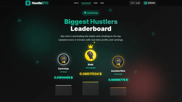 hustlebtc casino leaderboard