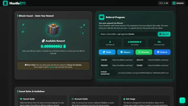 hustlebtc casino reward