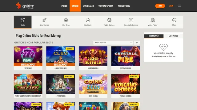 ignition casino games