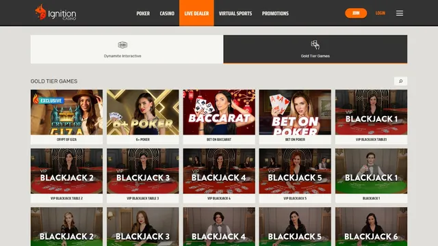 ignition casino live games
