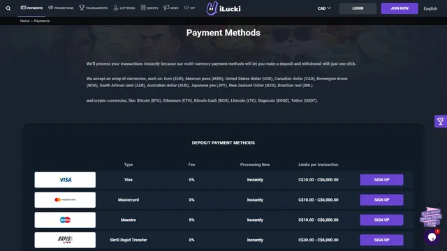 ilucki casino deposit