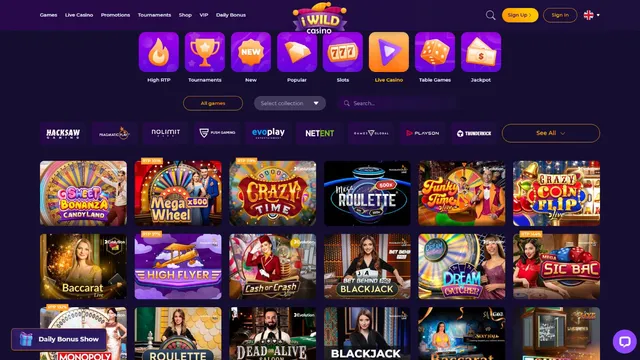 iwild casino live games
