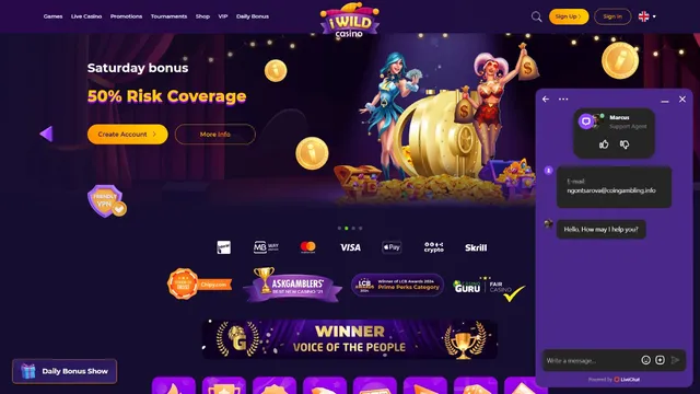 iwild casino support