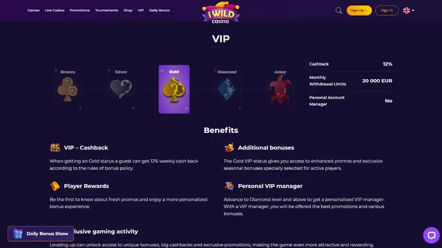 iwild casino vip club