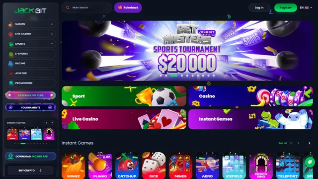 jackbit casino website screen
