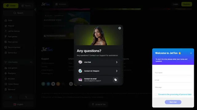 jetton casino support