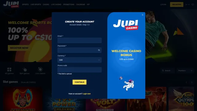 jupi casino registration