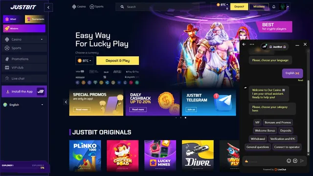 justbit casino support