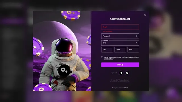 justcasino registration