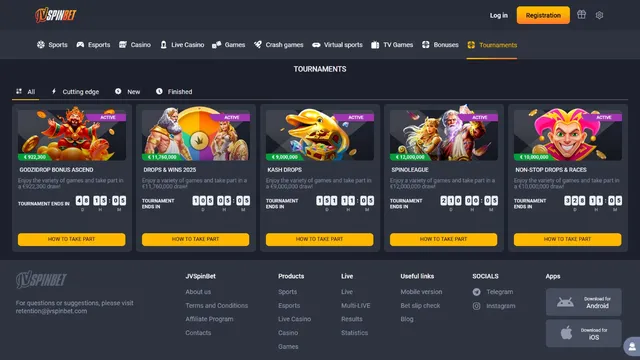 jvspinbet casino tounaments