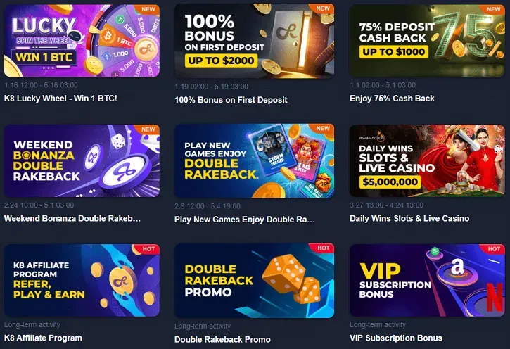 k8 casino promotions