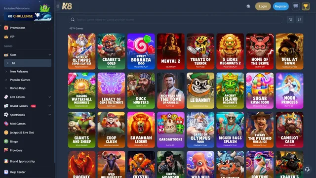 k8 casino games