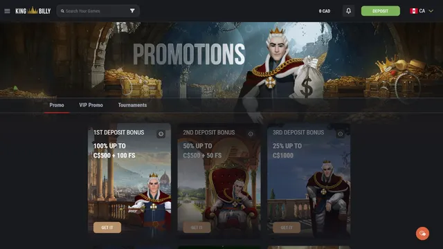 kingbilly casino promotions