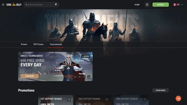 kingbilly casino tournaments