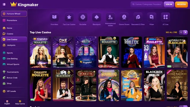 kingmaker casino live games