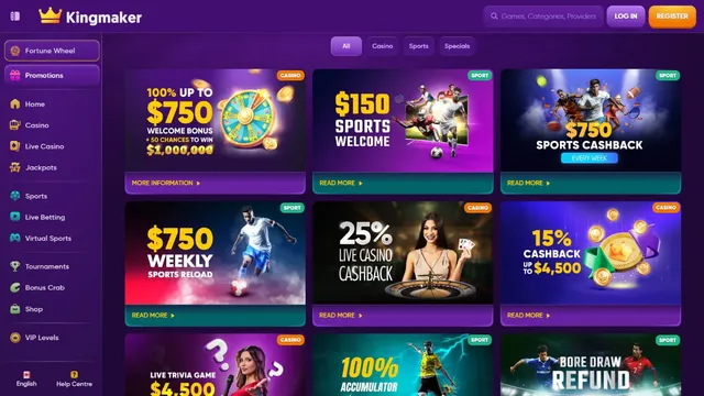 kingmaker casino promotions