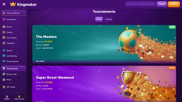 kingmaker casino tournaments