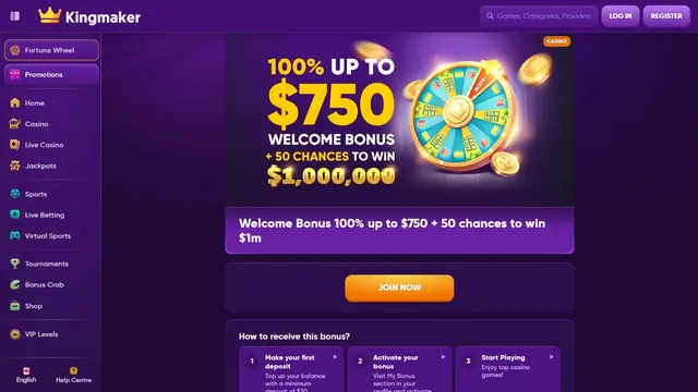 kingmaker casino welcome bonus