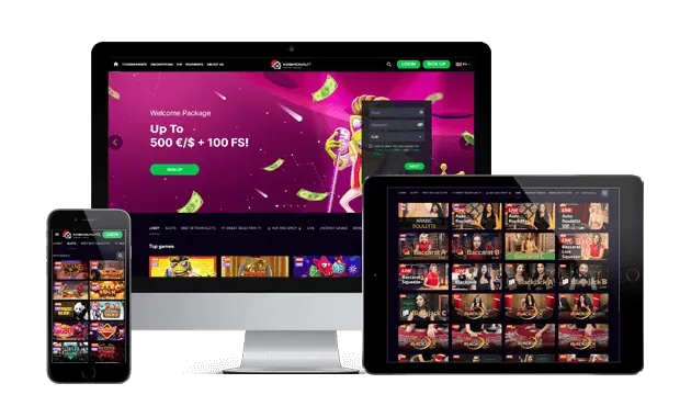 kosmonaut casino website screens