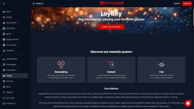 kryptosino casino loyalty program