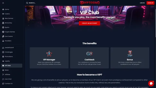 kryptosino casino vip club