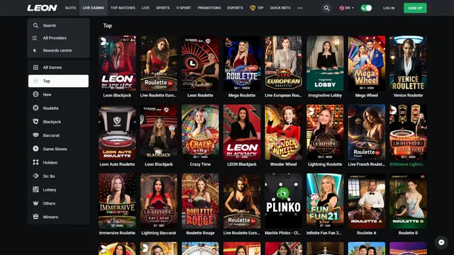 leon casino live games