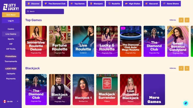 letslucky casino live games