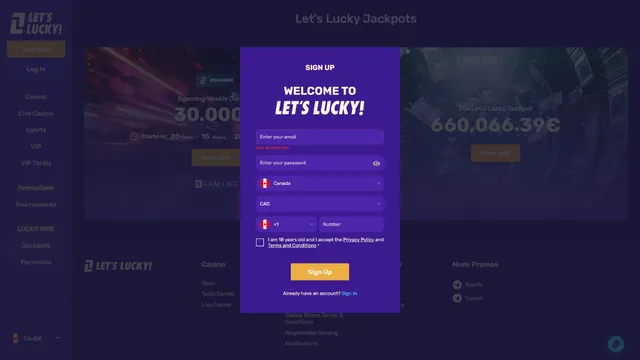 letslucky casino registration