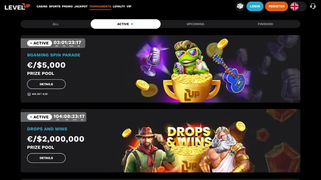 levelup casino tournaments