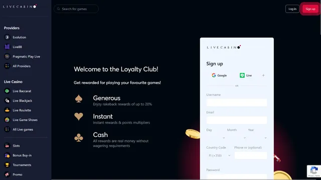 live casino loyalty program