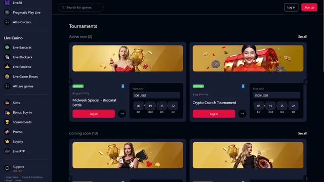 live casino tournaments