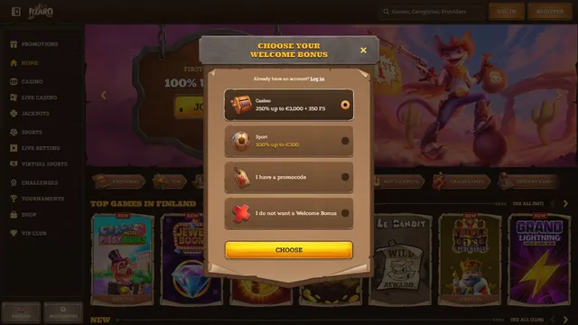 lizaro casino registration