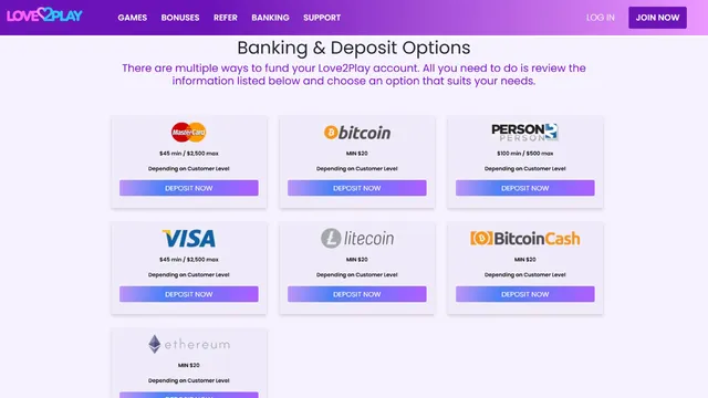 love2play casino deposit